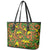 New Zealand Kowhai Flowers Leather Tote Bag Maori Koru Pattern