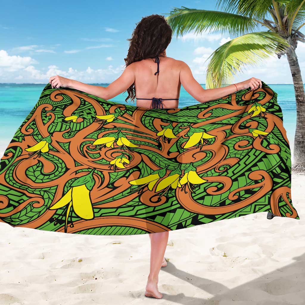 New Zealand Kowhai Flowers Sarong Maori Koru Pattern