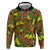 New Zealand Kowhai Flowers Zip Hoodie Maori Koru Pattern