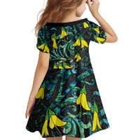 New Zealand Kowhai Flowers Family Matching Mermaid Dress and Hawaiian Shirt Maori Koru Pattern With Paua Shell Style LT03 - Polynesian Pride