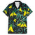 New Zealand Kowhai Flowers Family Matching Tank Maxi Dress and Hawaiian Shirt Maori Koru Pattern With Paua Shell Style