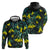 New Zealand Kowhai Flowers Zip Hoodie Maori Koru Pattern With Paua Shell Style