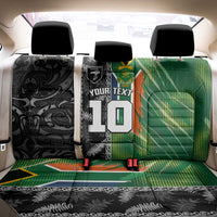 Custom Aotearoa South Africa Rugby Freedom Cup Back Car Seat Cover Maori Silver Fern Art and Sporty Flag SA - Polynesian Pride