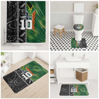 Custom Aotearoa South Africa Rugby Freedom Cup Bathroom Set Maori Silver Fern Art and Sporty Flag SA - Polynesian Pride