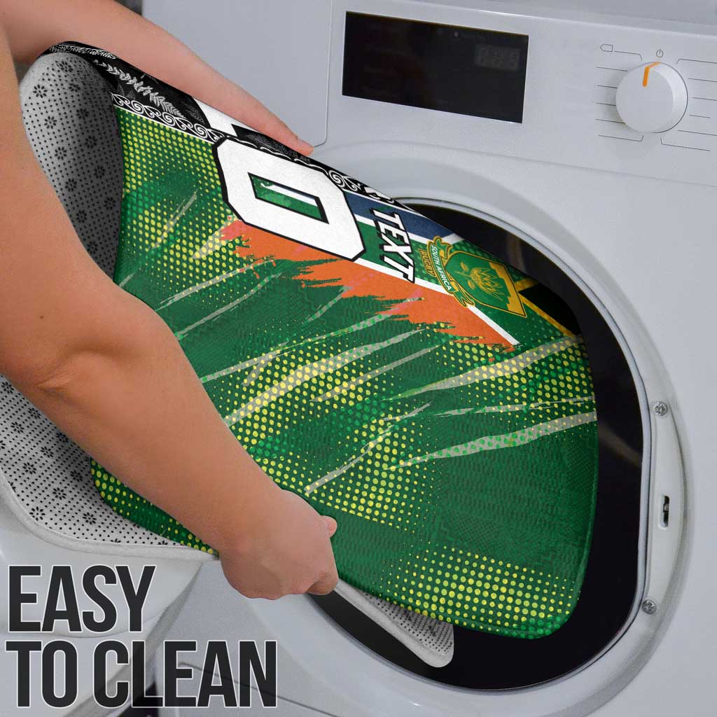 Custom Aotearoa South Africa Rugby Freedom Cup Bathroom Set Maori Silver Fern Art and Sporty Flag SA - Polynesian Pride