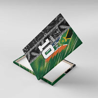 Custom Aotearoa South Africa Rugby Freedom Cup Canvas Wall Art Maori Silver Fern Art and Sporty Flag SA - Polynesian Pride