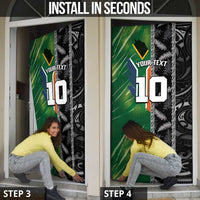 Custom Aotearoa South Africa Rugby Freedom Cup Door Cover Maori Silver Fern Art and Sporty Flag SA - Polynesian Pride