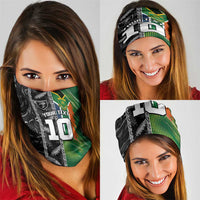 Custom Aotearoa South Africa Rugby Freedom Cup Neck Gaiter Maori Silver Fern Art and Sporty Flag SA - Polynesian Pride