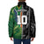 Custom Aotearoa South Africa Rugby Freedom Cup Padded Jacket Maori Silver Fern Art and Sporty Flag SA - Polynesian Pride