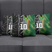 Custom Aotearoa South Africa Rugby Freedom Cup Pillow Cover Maori Silver Fern Art and Sporty Flag SA - Polynesian Pride