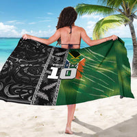 Custom Aotearoa South Africa Rugby Freedom Cup Sarong Maori Silver Fern Art and Sporty Flag SA - Polynesian Pride