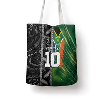 Custom Aotearoa South Africa Rugby Freedom Cup Tote Bag Maori Silver Fern Art and Sporty Flag SA - Polynesian Pride