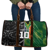 Custom Aotearoa South Africa Rugby Freedom Cup Travel Bag Maori Silver Fern Art and Sporty Flag SA - Polynesian Pride