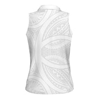 Hawaiian Kakau Women Sleeveless Polo Shirt Aquaman Tattoo Reveal Effect
