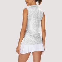 Hawaiian Kakau Women Sleeveless Polo Shirt Aquaman Tattoo Reveal Effect