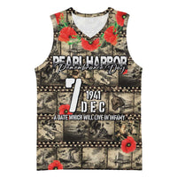 Pearl Harbor Remembrance Day Personalized Basketball Jersey Memories of December 7 with Red Poppy Lei LT03 Unisex Beige - Polynesian Pride