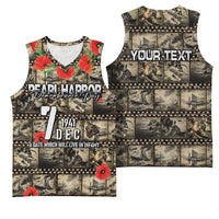 Pearl Harbor Remembrance Day Personalized Basketball Jersey Memories of December 7 with Red Poppy Lei LT03 - Polynesian Pride