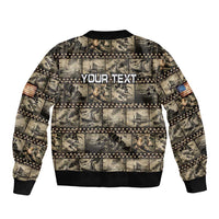 Pearl Harbor Remembrance Day Personalized Bomber Jacket Memories of December 7 with Red Poppy Lei - Polynesian Pride