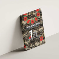 Pearl Harbor Remembrance Day Canvas Wall Art Memories of December 7 with Red Poppy Lei - Polynesian Pride