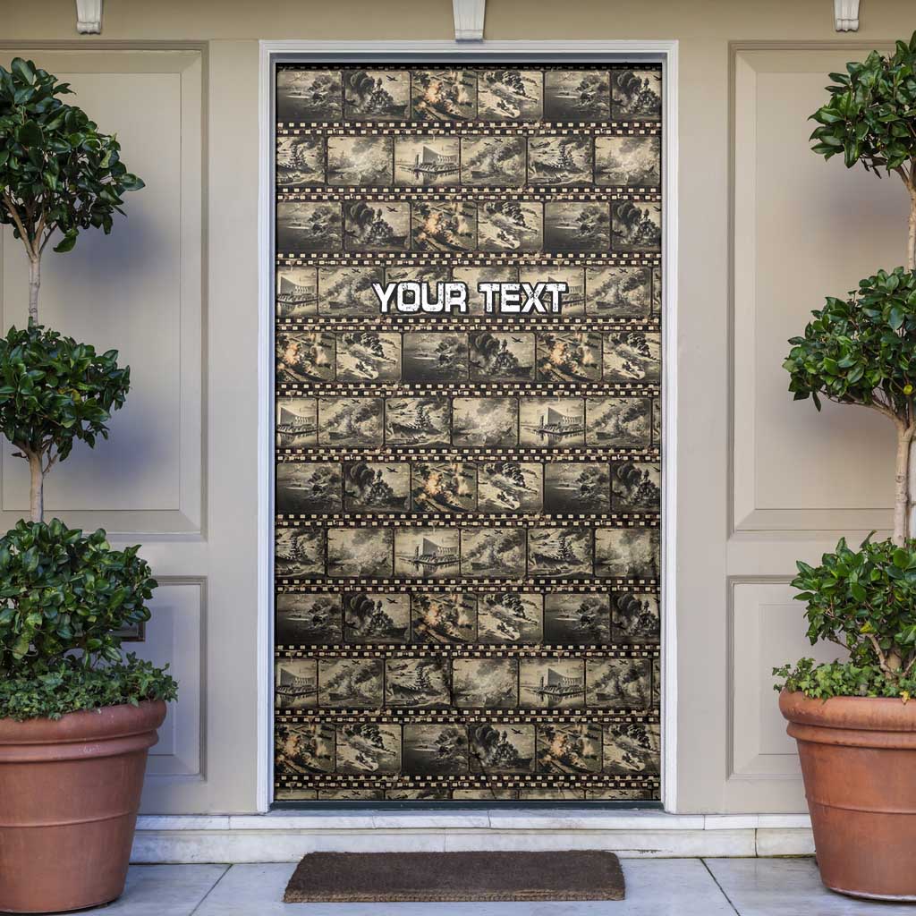 Pearl Harbor Remembrance Day Personalized Door Cover Memories of December 7 with Red Poppy Lei - Polynesian Pride