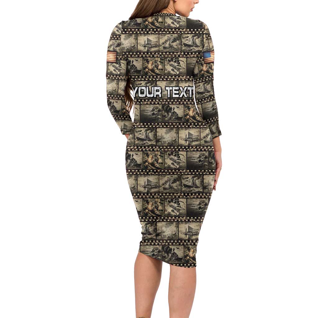 Pearl Harbor Remembrance Day Personalized Family Matching Long Sleeve Bodycon Dress and Hawaiian Shirt Memories of December 7 with Red Poppy Lei LT03 - Polynesian Pride