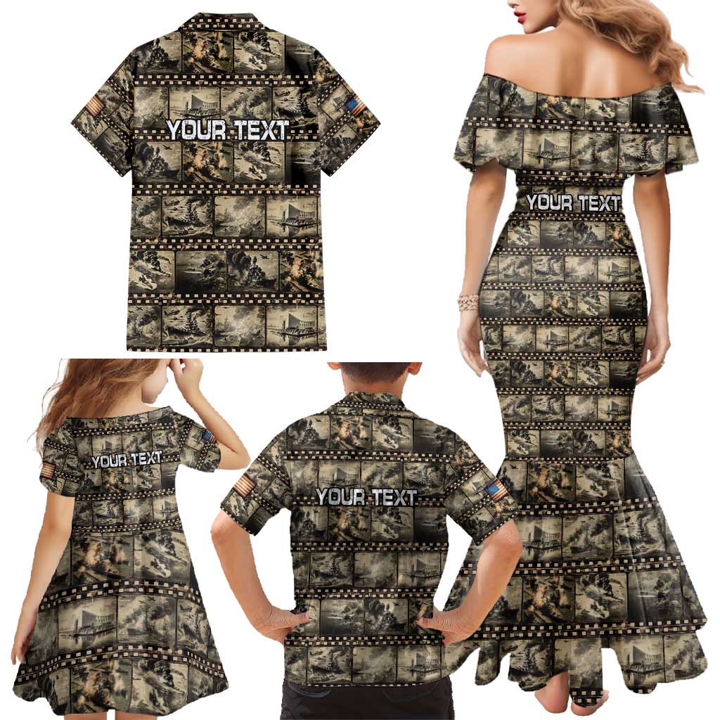 Pearl Harbor Remembrance Day Personalized Family Matching Mermaid Dress and Hawaiian Shirt Memories of December 7 with Red Poppy Lei LT03 - Polynesian Pride