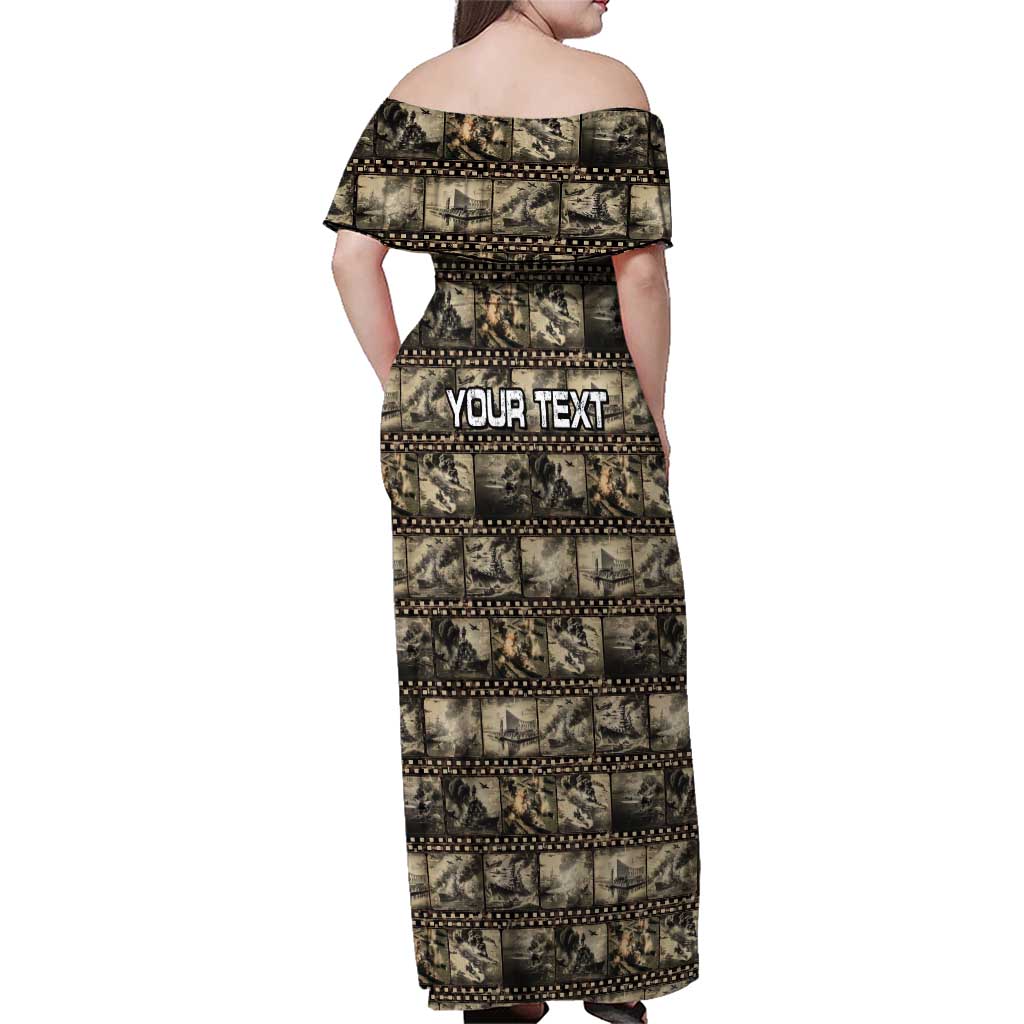 Pearl Harbor Remembrance Day Personalized Family Matching Off Shoulder Maxi Dress and Hawaiian Shirt Memories of December 7 with Red Poppy Lei LT03 - Polynesian Pride