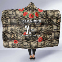 Pearl Harbor Remembrance Day Hooded Blanket Memories of December 7 with Red Poppy Lei - Polynesian Pride