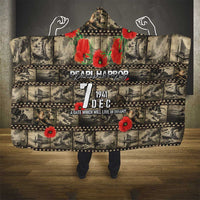 Pearl Harbor Remembrance Day Hooded Blanket Memories of December 7 with Red Poppy Lei - Polynesian Pride