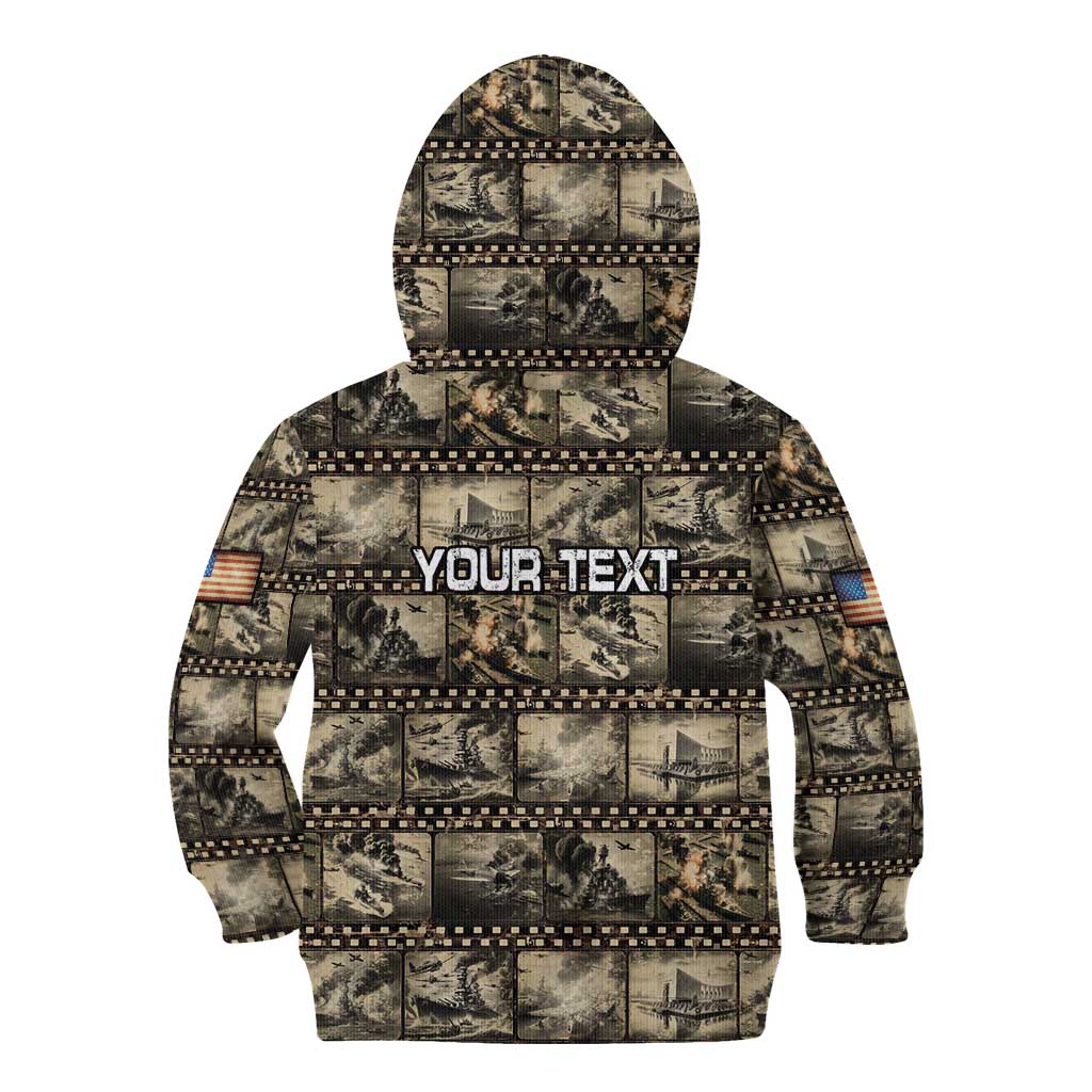 Pearl Harbor Remembrance Day Personalized Kid Hoodie Memories of December 7 with Red Poppy Lei - Polynesian Pride