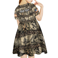 Pearl Harbor Remembrance Day Personalized Kid Short Sleeve Dress Memories of December 7 with Red Poppy Lei - Polynesian Pride