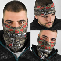 Pearl Harbor Remembrance Day Neck Gaiter Memories of December 7 with Red Poppy Lei - Polynesian Pride