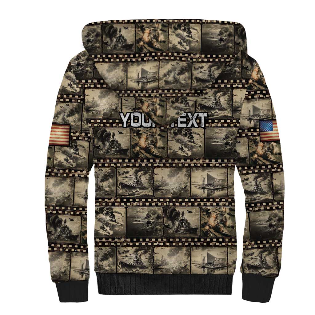 Pearl Harbor Remembrance Day Personalized Sherpa Hoodie Memories of December 7 with Red Poppy Lei - Polynesian Pride