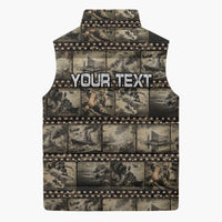 Pearl Harbor Remembrance Day Personalized Sleeveless Puffer Jacket Memories of December 7 with Red Poppy Lei - Polynesian Pride