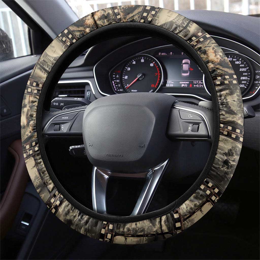 Pearl Harbor Remembrance Day Steering Wheel Cover Memories of December 7 with Red Poppy Lei - Polynesian Pride