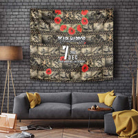 Pearl Harbor Remembrance Day Tapestry Memories of December 7 with Red Poppy Lei - Polynesian Pride