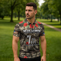 Pearl Harbor Remembrance Day Personalized Zipper Polo Shirt Memories of December 7 with Red Poppy Lei - Polynesian Pride