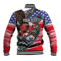 Pearl Harbor Remembrance Day Personalized Baseball Jacket Lest We Forget - The Bald Eagle Remembers - Polynesian Pride