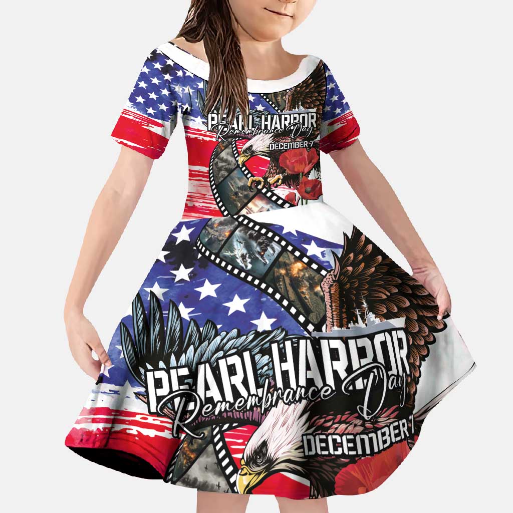 Pearl Harbor Remembrance Day Personalized Family Matching Mermaid Dress and Hawaiian Shirt Lest We Forget - The Bald Eagle Remembers - Polynesian Pride
