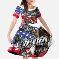 Pearl Harbor Remembrance Day Personalized Family Matching Mermaid Dress and Hawaiian Shirt Lest We Forget - The Bald Eagle Remembers - Polynesian Pride