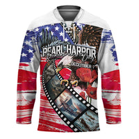 Pearl Harbor Remembrance Day Personalized Hockey Jersey Lest We Forget - The Bald Eagle Remembers - Polynesian Pride