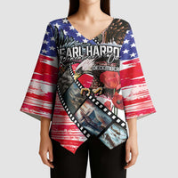 Pearl Harbor Remembrance Day Personalized Kimono Sleeve Blouse Lest We Forget - The Bald Eagle Remembers - Polynesian Pride