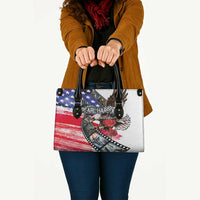 Pearl Harbor Remembrance Day Leather Bag Lest We Forget - The Bald Eagle Remembers - Polynesian Pride
