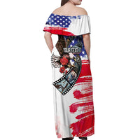 Pearl Harbor Remembrance Day Personalized Off Shoulder Maxi Dress Lest We Forget - The Bald Eagle Remembers - Polynesian Pride
