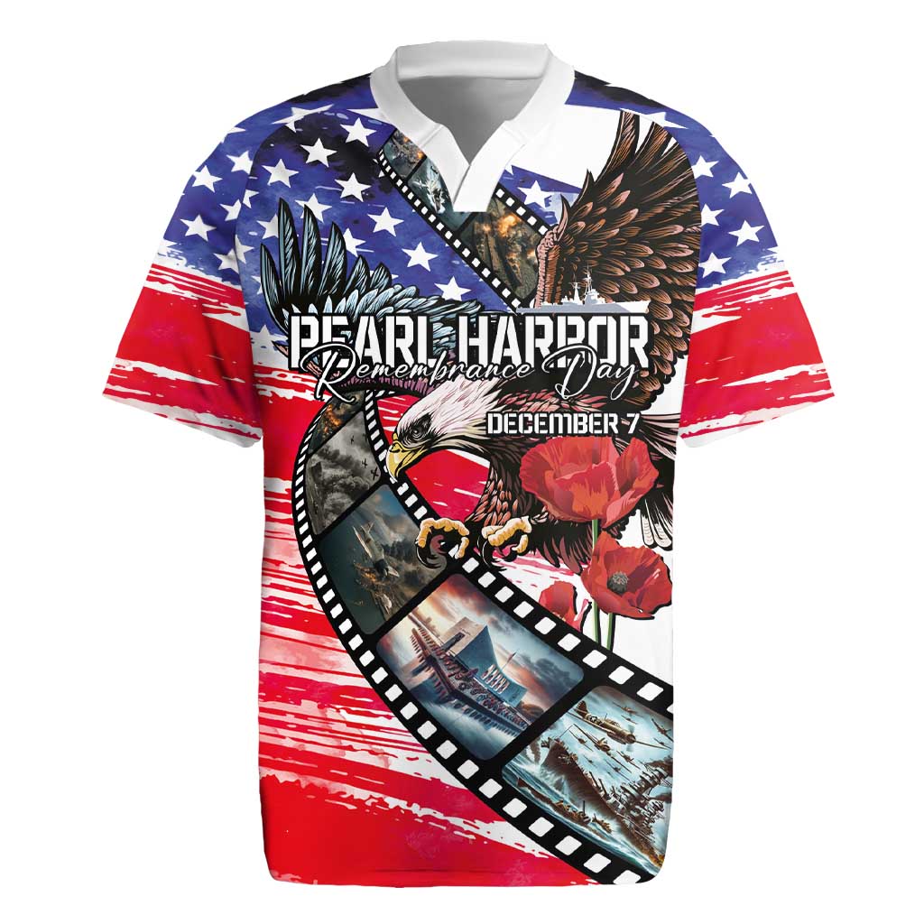 Pearl Harbor Remembrance Day Personalized Rugby Jersey Lest We Forget - The Bald Eagle Remembers - Polynesian Pride