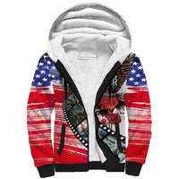 Pearl Harbor Remembrance Day Personalized Sherpa Hoodie Lest We Forget - The Bald Eagle Remembers - Polynesian Pride