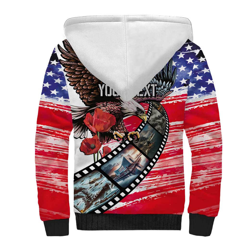 Pearl Harbor Remembrance Day Personalized Sherpa Hoodie Lest We Forget - The Bald Eagle Remembers - Polynesian Pride