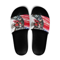 Pearl Harbor Remembrance Day Slide Sandals Lest We Forget - The Bald Eagle Remembers - Polynesian Pride