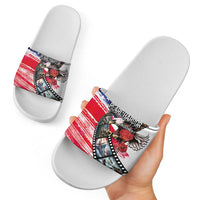 Pearl Harbor Remembrance Day Slide Sandals Lest We Forget - The Bald Eagle Remembers - Polynesian Pride