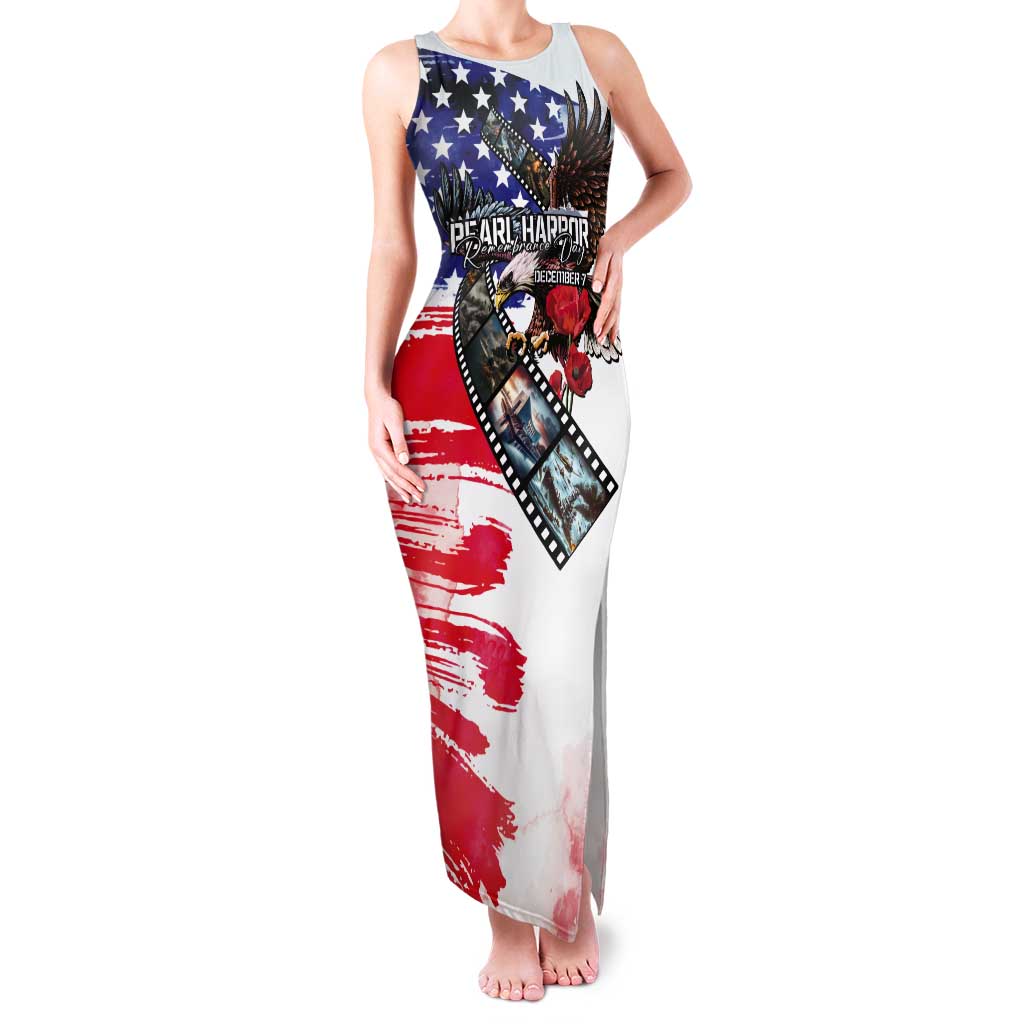 Pearl Harbor Remembrance Day Personalized Tank Maxi Dress Lest We Forget - The Bald Eagle Remembers - Polynesian Pride